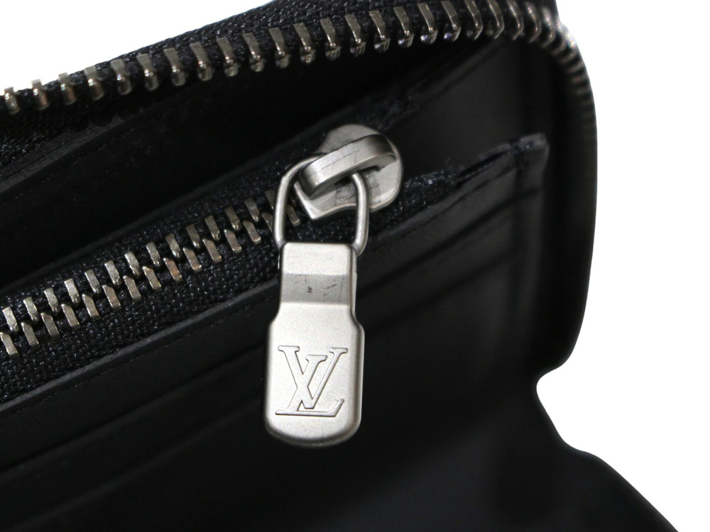 LOUIS VUITTON Zippy Wallet Vertical Damier Infini Leather Noir Black Long